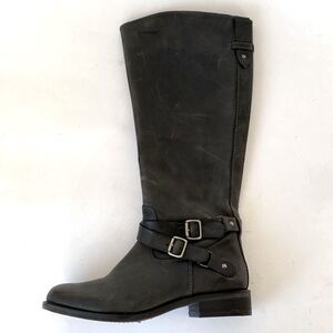 Hinge from Nordstrom Charcoals Buckle Straps Heeled Boots sz 8.5 Boho NWT
